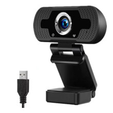 Cámara web compacta con cámara gran angular y micrófono, compatibilidad versátil para videoconferencias, clases en línea y más.