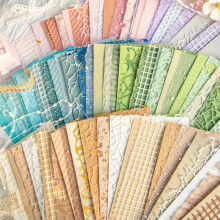 96 Sheets Textured Scrapbook Paper & Mesh Fabric Assorted Set,6 Pack Mixed Special Paper for Scrapbooking Planner