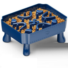Slow Feeder Hondenvoerbakken, 2 in 1 Puzzel Slow Feeder voor Grote Rassen, Doolhof Verhoogde Hondenvoerbak Anti-Verstikking