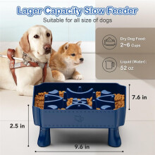 Gamelles à Alimentation Lente pour Chien, 2 en 1, Puzzle pour Chien, Mangeoire Lente pour  Race, Gamelle Surélevée pour Chien Anti-Étouffement