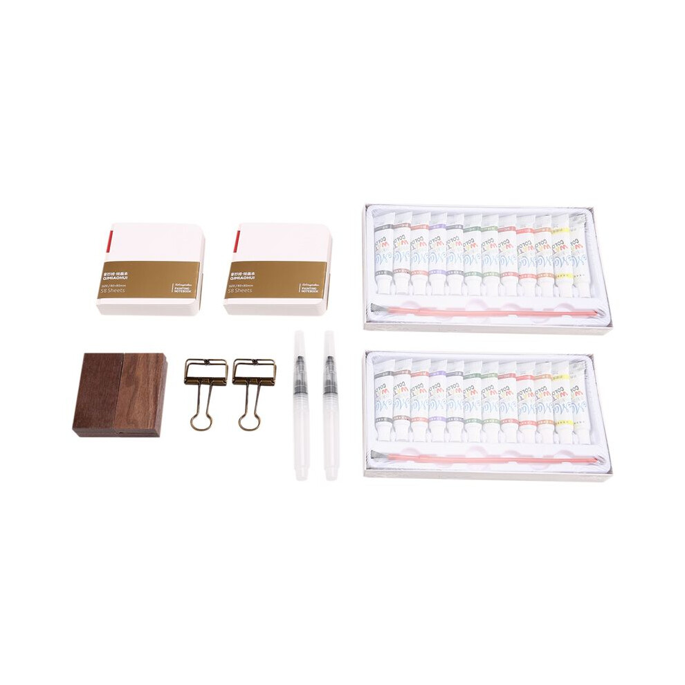2Pcs Pocketartist Watercolor Travel Set Paint Palette Travel Kit Watercolor Walnut Palette Travel Watercolor Palette