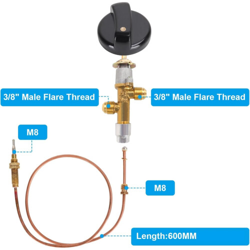 Gas Fireplace Fire Pit Flame Failure Control Valve Kit Fire Pit Thermocouple Replace Control Valve Fireplace Parts 1