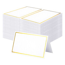 120 Stuks Premium Plaatskaarten, Kleine Tafelkaarten met Gouden Folie Rand, 2 X 3,5 Inch Tentkaarten, Trouwplaatskaarten voor Bruiloften