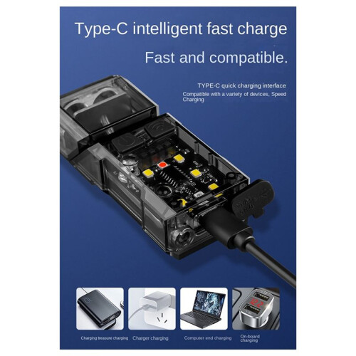 Multifunctional Strong Light Rotating Induction Headlight Flashlight Rechargeable Outdoor High Brightness Headlight 2