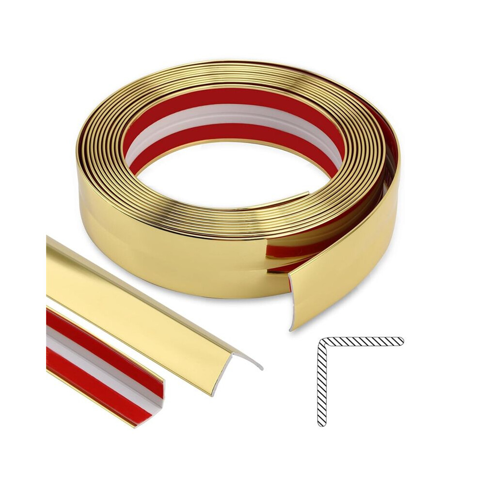 Shiny Multifunctional Molding Trim, Peel And Stick Inside Outside Corner Guards For Wall Table Door Frame Gold