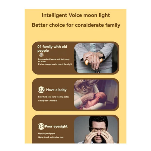 Portable Voice Control USB Light Laptop Light Small Night Light for Bedroom Bedside Reading Sleeping 1