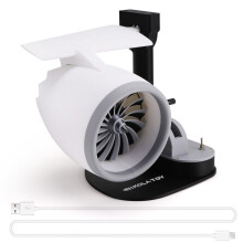 NIKOLA TOY USB Jet Fan Desktop Turbofan Engine Fan Ventilatore Turbo Jet Stampato In 3D con Dispositivo di Atomizzazione Luce Rossa