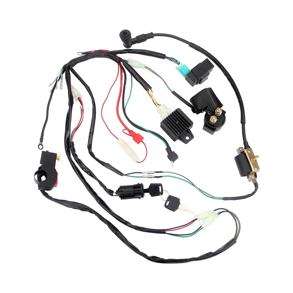 Wiring Harness Cdi Ignition Coil Kit For 50Cc 70Cc 90Cc 110Cc Atv Electric Quad Vehicle, Full Vehicle Circuit Ignition 6031025372371