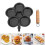 Cast Iron Pan, Uncoated Breakfast Pan, Non-Stick Omelette Pan, Five-Hole Hamburger Mold, Egg Dumpling Frying Pan 3