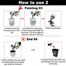 Master Paint System MPS Pistola A Spruzzo per Vernice Usa e Getta, Bicchieri e Sistema di Coperchi, Confezione da 50 Kit Formato 20 Once (600 Ml)
