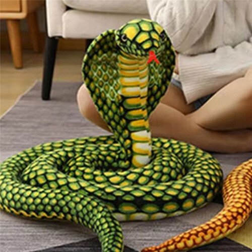 Simulation Doll  Plush Toy Long Python Doll Rag Doll  Coiled Snake Fake Snake Props 80cm 2