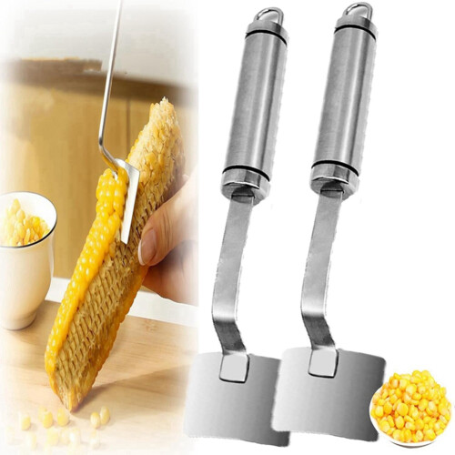 Long Handle Stainless Steel Corn Stripping Tool, Corn Peeler for Corn  the Cob, Corn Cob Stripper 2pcs 1