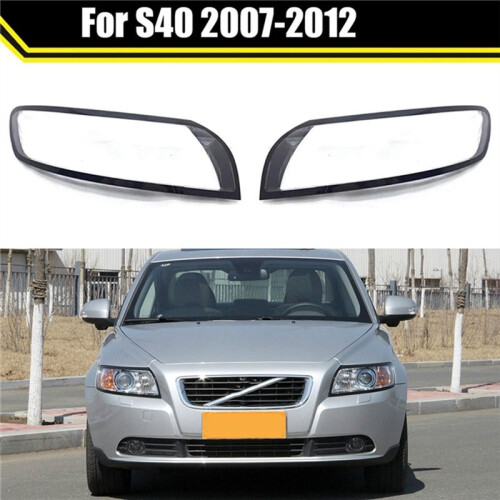 Car Headlight Lens Cover Headlamp Shell Lampshade for  S40 2007-2012  Light Transparent Replacement Shell L 2