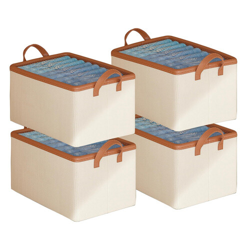 Closet Clothes Organizer Fabric Storage Box Stackable Storage Basket Wardrobe Storage Box