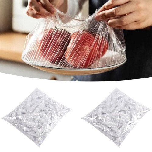 Hushållets Engångsplastomslagsskydd Fresh-Keeping Cover Infällbar Elastisk Fresh-Keeping Påse Elastisk Mun 1