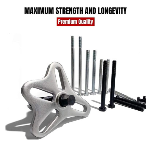 46pcs Harmonic Balancer Puller Kit Power Steering Pulley Puller Installer Tool Set Steering Wheel Flywheel Puller Tool 2