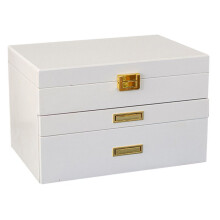 European Style Solid Wood Jewelry Box,Flip-Top Solid Wood Jewelry Box, Large Capacity,Double Layer Jewelry Storage Box A