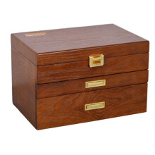 European Style Solid Wood Jewelry Box,Flip-Top Solid Wood Jewelry Box, Large Capacity,Double Layer Jewelry Storage Box B