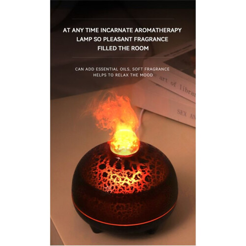 Essential Oil Diffuser Volcano Fire Diffuser Humidifier 350ml Cool Mist Humidifier 7 Colors Light for Room Office A 1