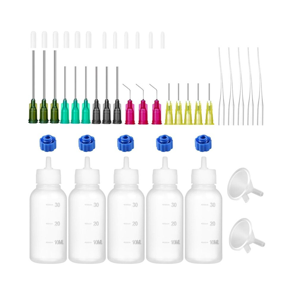 30Ml Glue Precision Tip Applicator Bottle, Needle Tip Squeeze Bottle, 14Ga 16Ga 18Ga 20Ga 25Ga Storage Cap Set 1 4711321950689