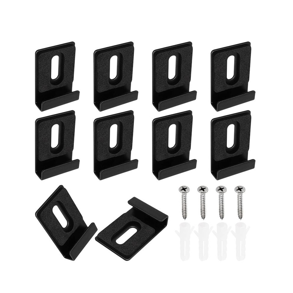 10Pcs Heavy Duty Mirror Hanging Kit, Heavy Mirror Mounting Hardware Mirror Clips For Wall Mounting, Single Hole Black 4711638751207