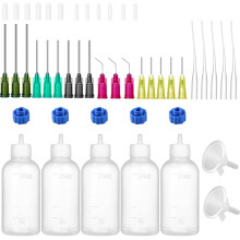 50 Ml Klebstoff-Applikatorflasche mit Präzisionsspitze, Quetschflasche mit Nadelspitze, 14 Ga, 16 Ga, 18 Ga, 20 Ga, 25 Ga, Aufbewahrungskappe, Set 2