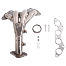 Stainless Race Manifold Header Exhaust Manifold with Gasket for EX 2001-2005 1.7L SOHC D17AXQ