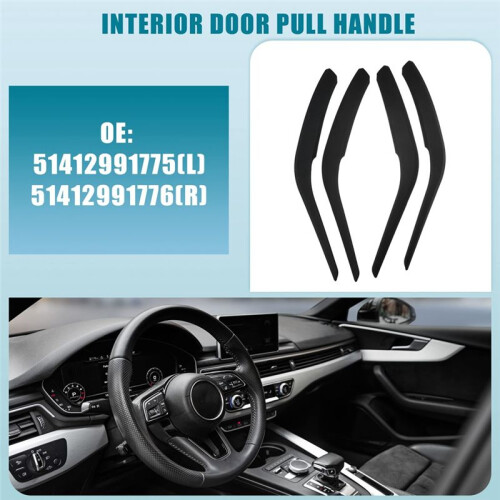Car Inner Door Handle Pull Panel Cover for  X1 E84 2010-2015 Replace 51412991775 51412991776 Black 2