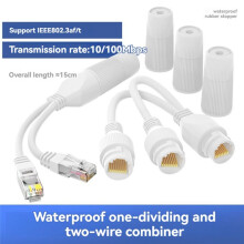 Conector de Cabo Divisor POE 2 em 1 Conector de Três Vias para Instalação de Câmera de Segurança