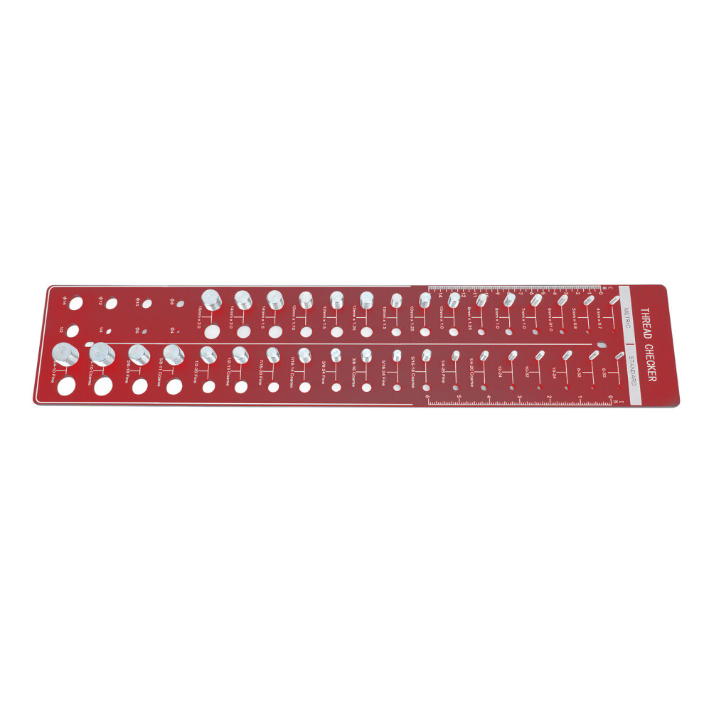 15 Metric & 19 Imperial Nut & Bolt Thread Checker Gauge Red 9491369017128