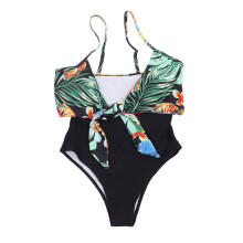 Costume da bagno da donna con reggiseno senza ferretto, design in rete, collo alto, tessuto elastico, reggiseno incorporato con spalline regolabili e