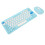 Ergonomic Wireless Keyboard Mouse Bundle Blue 2.4G Slim Round Keycaps for PC 1