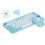 Ergonomic Wireless Keyboard Mouse Bundle Blue 2.4G Slim Round Keycaps for PC 15