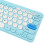 Ergonomic Wireless Keyboard Mouse Bundle Blue 2.4G Slim Round Keycaps for PC 10