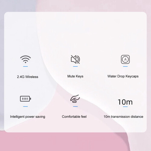 Silent Operation Wireless Keyboard with Ergonomic Mouse Compact 2.4G 2