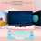 Ergonomic Wireless Keyboard Mouse Bundle Blue 2.4G Slim Round Keycaps for PC 9