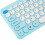 Ergonomic Wireless Keyboard Mouse Bundle Blue 2.4G Slim Round Keycaps for PC 12
