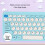Ergonomic Wireless Keyboard Mouse Bundle Blue 2.4G Slim Round Keycaps for PC 4