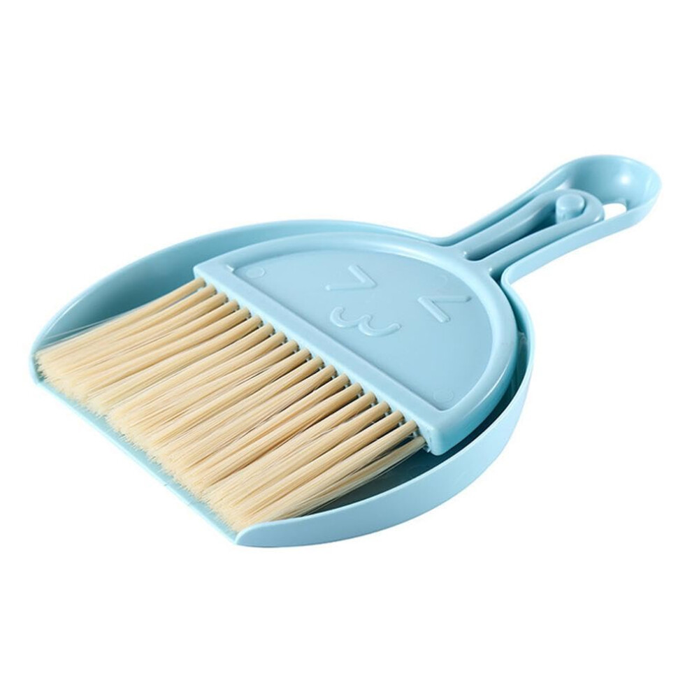 Desktop Mini Broom Dustpans Set With Garbage Shovel Nordic Color Desktop Keyboard Cleaning Tools Blue 9347817672695