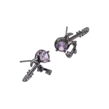 Clous d'oreilles en alliage, Note de guitare, bijoux-Noir