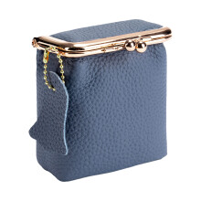 Multipurpose Small Leather Coin Pouch Jewelry-Denim Blue