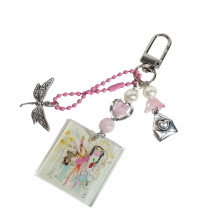Porte-clés inspiré de l'album de bande rétro, accessoire-Rose