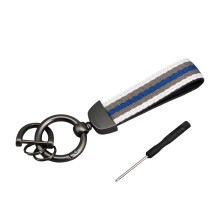 Stylish Two Layer Striped Key-Gun color White gray blue gray