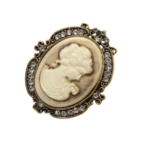 Ensemble de broches camée Vintage élégantes, avec finition or-3