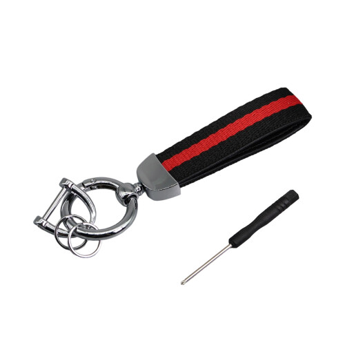 Ensemble de porte-clés rayés à la mode,-Argent Noir rouge noir