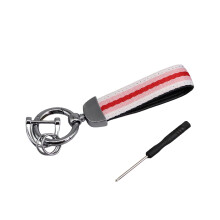 Porte-clés rayé haut de gamme pour-Argent blanc rose rose blanc