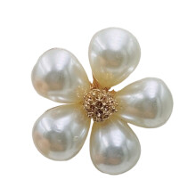 Chic Butterfly Brooch Alloy Metal Lapel Pin-Pearl Flowers 2