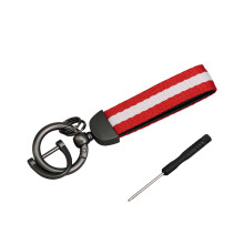 Porte-clés en cuir de-Couleur du pistolet Rouge blanc rouge