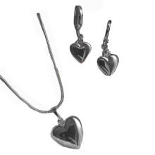 Stylish Alloy Pearls Necklace Earrings Accessories-Silver love