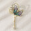 Delicate Dancing Chain Brooch Teardrop Wing Designs Sturdy-Blue 7
